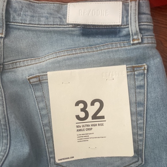 NWT Re/Done 90's High Rise Ankle Crop Jeans - Picture 3 of 6
